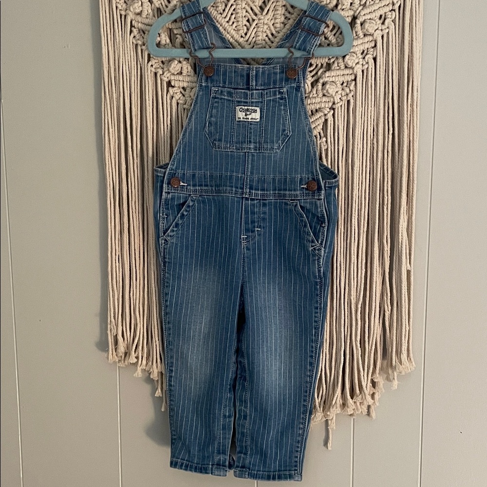 OshKosh B'gosh Blue Pinstripe Denim Overalls